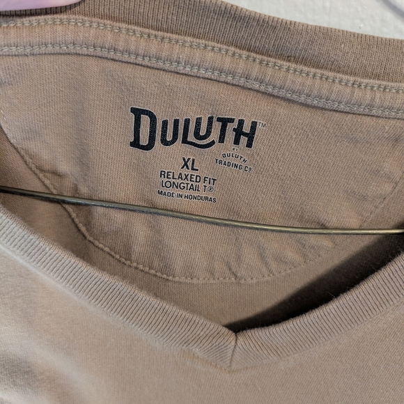 Duluth Khaki V-Neck Tee — Oversized Denim Cargo Pocket - Picture 3 of 6